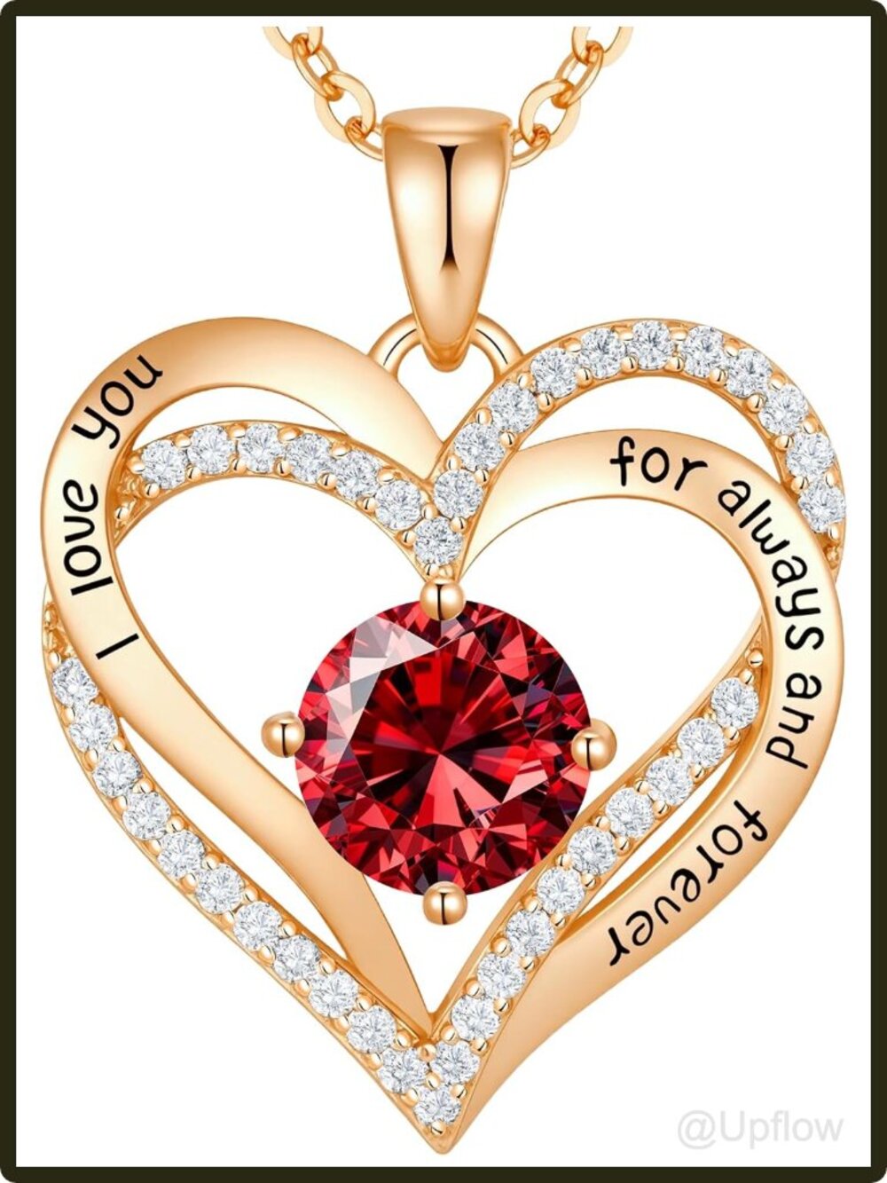 Women's Sterling Silver Heart Pendant Necklace Birthstone Cubic Zirconia Gift